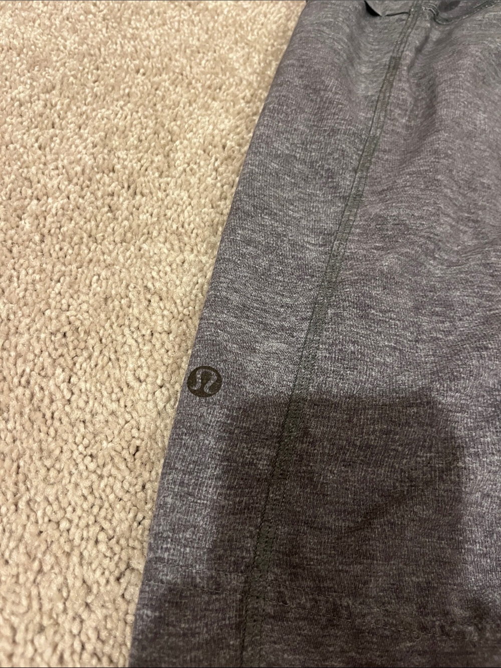 Men's Lululemon Pace Breaker Heather Gray Athletic Shorts with Red Drawstring - Picture 4 of 4